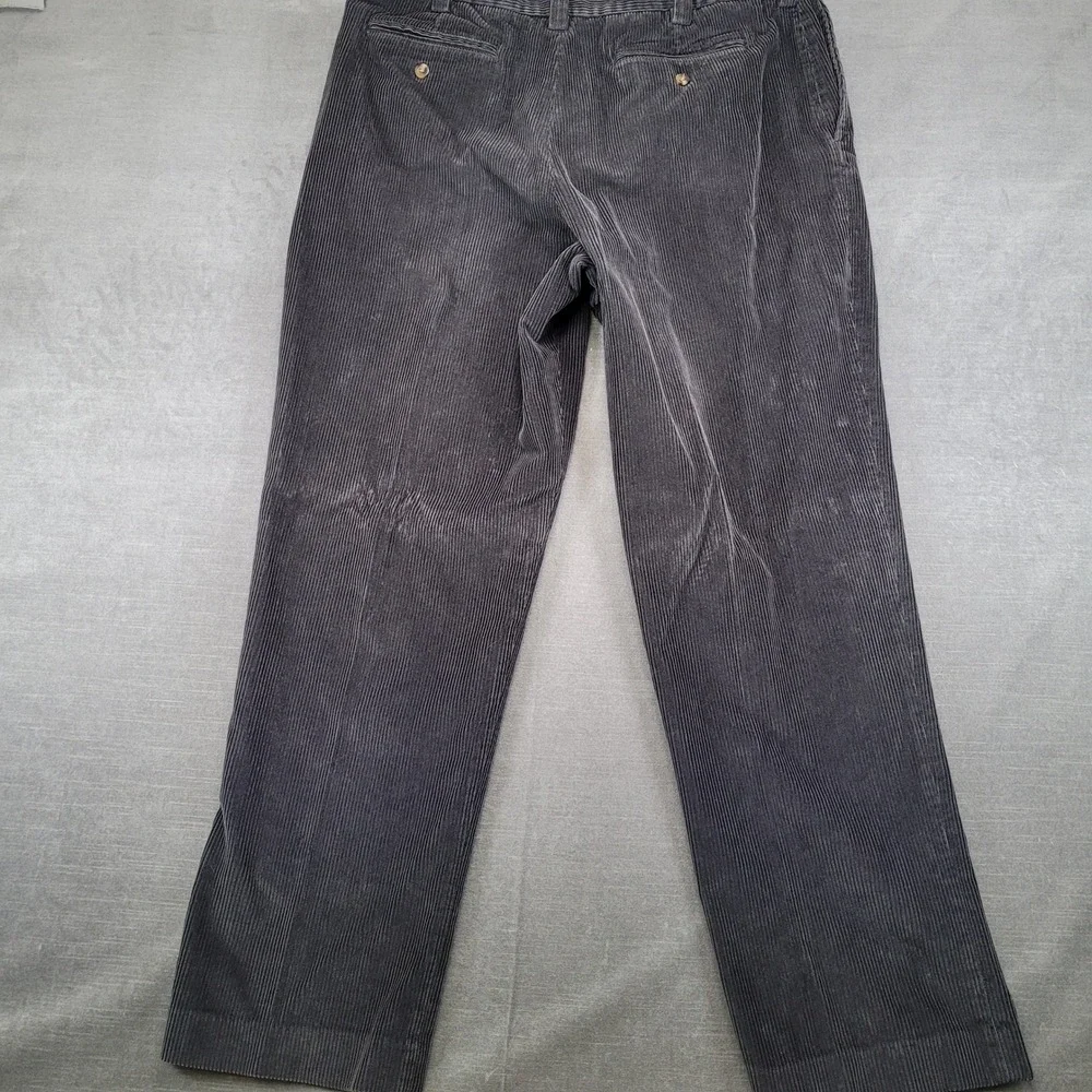 LL Bean Mens Vintage Comfort Waist Corduroy Pants Actual Size 38x33‎ Gray